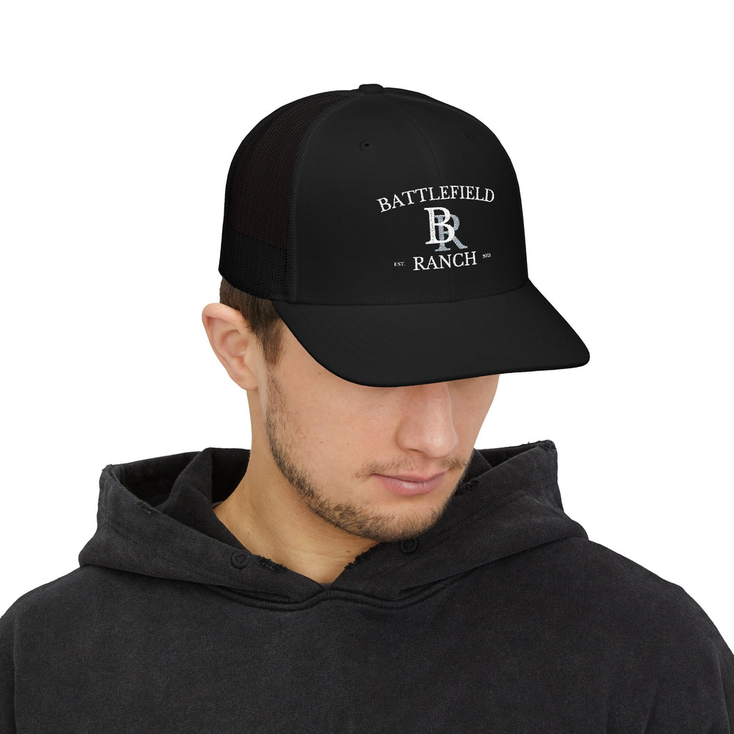 Battlefield Ranch Embroidered Trucker Cap – Snapback Mesh Hat