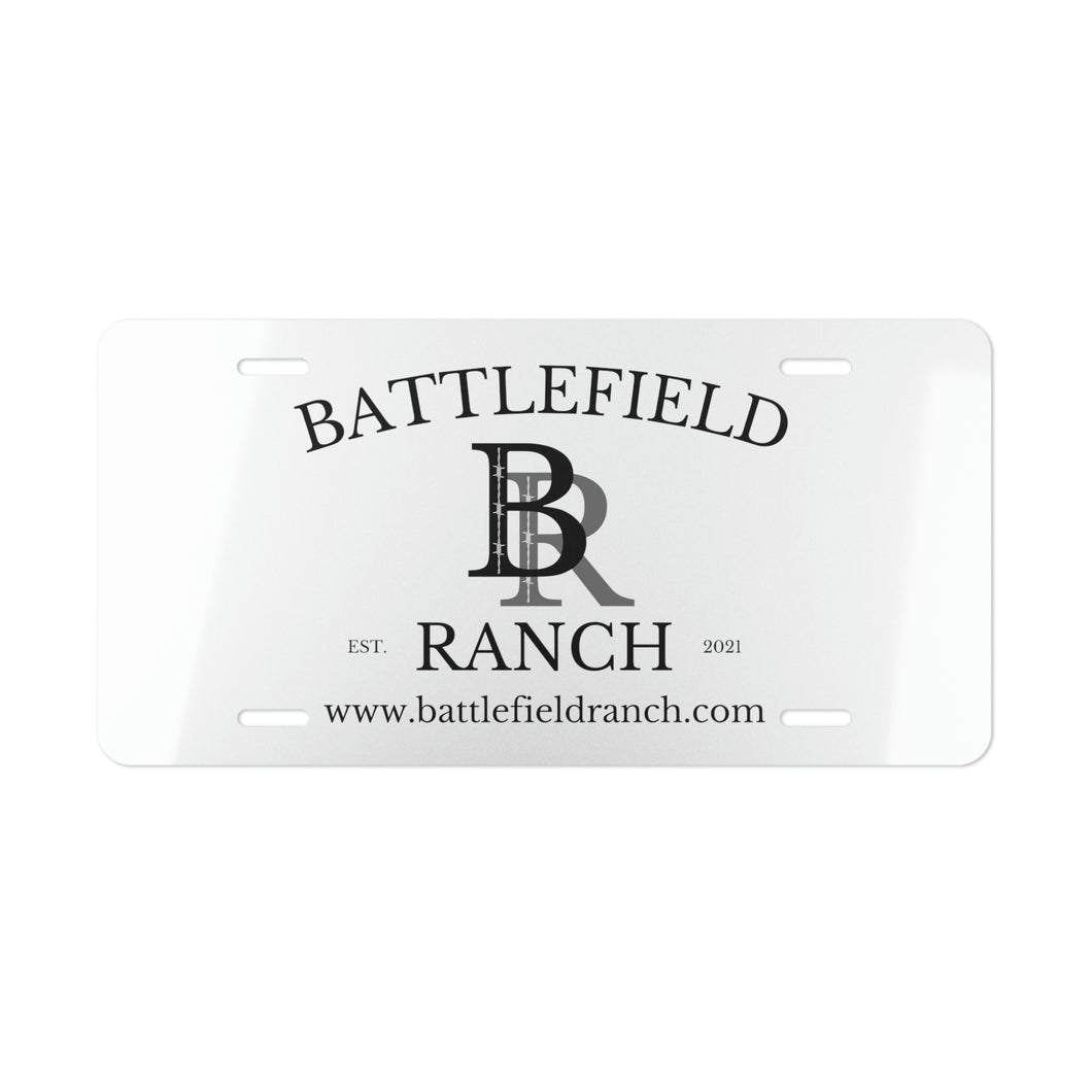 Battlefield Ranch License Plate - White